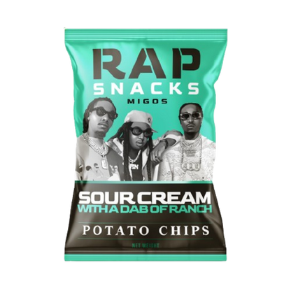 Rap Snacks Migos | Sour Cream With A Dab Of Ranch Chips (10 Bags)