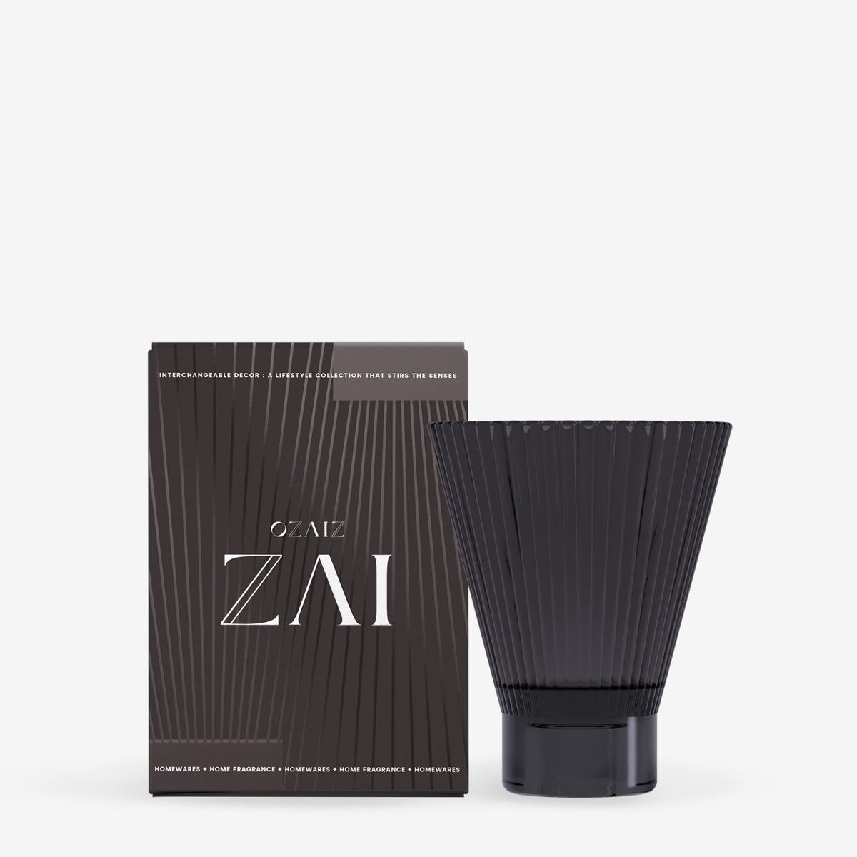 Black ZAI tumbler beside its matching box