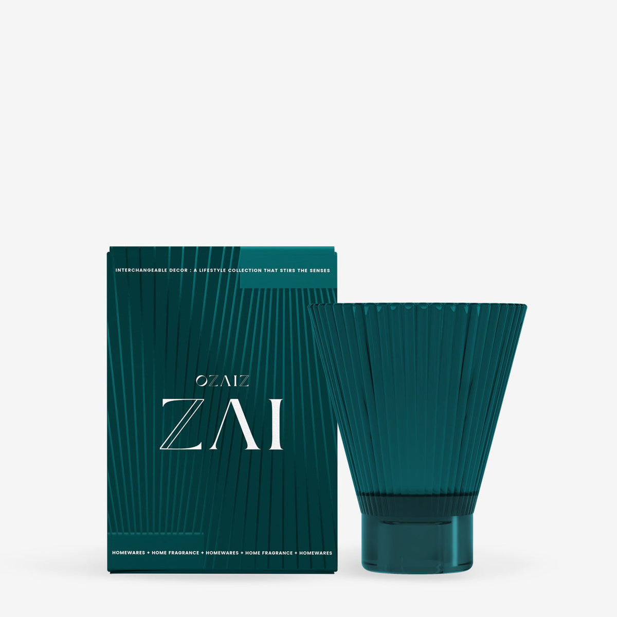 teal zai tumbler beside its matching box