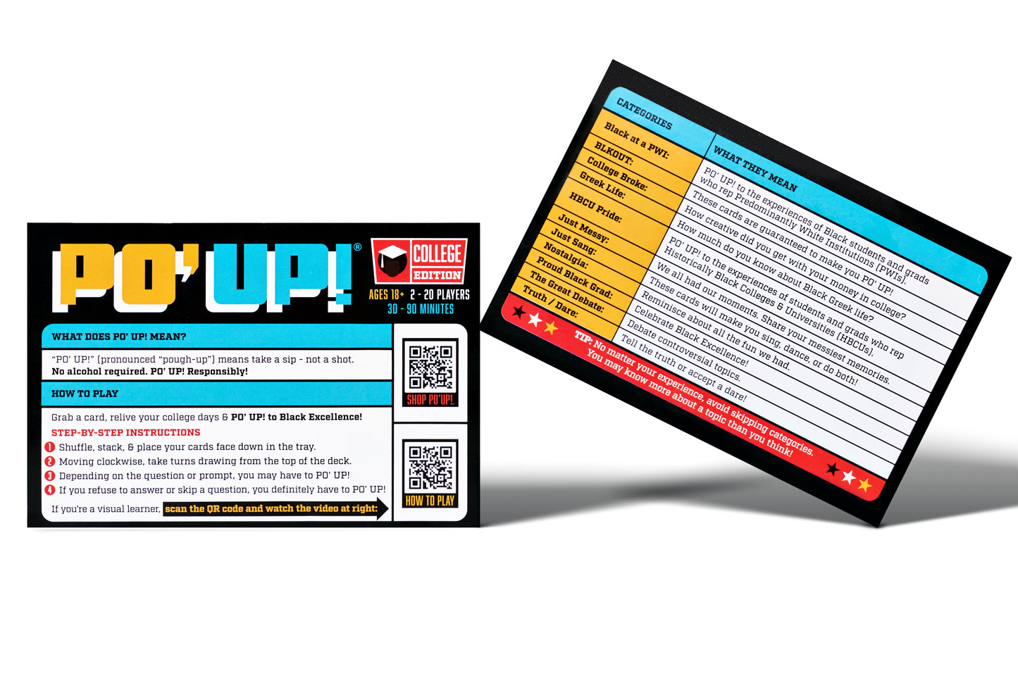 po' up! card game: college edition