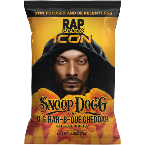 rap snacks snoop dogg o.g. bar-b-que cheddar cheese puffs (2.5oz) (12 bags)