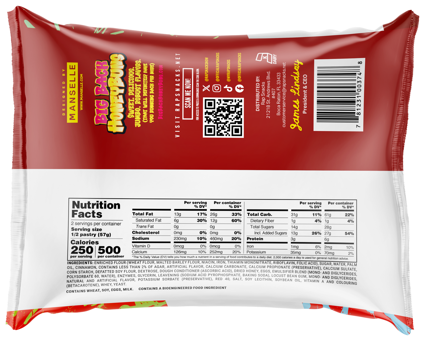 rap snacks big back strawberry honey bun