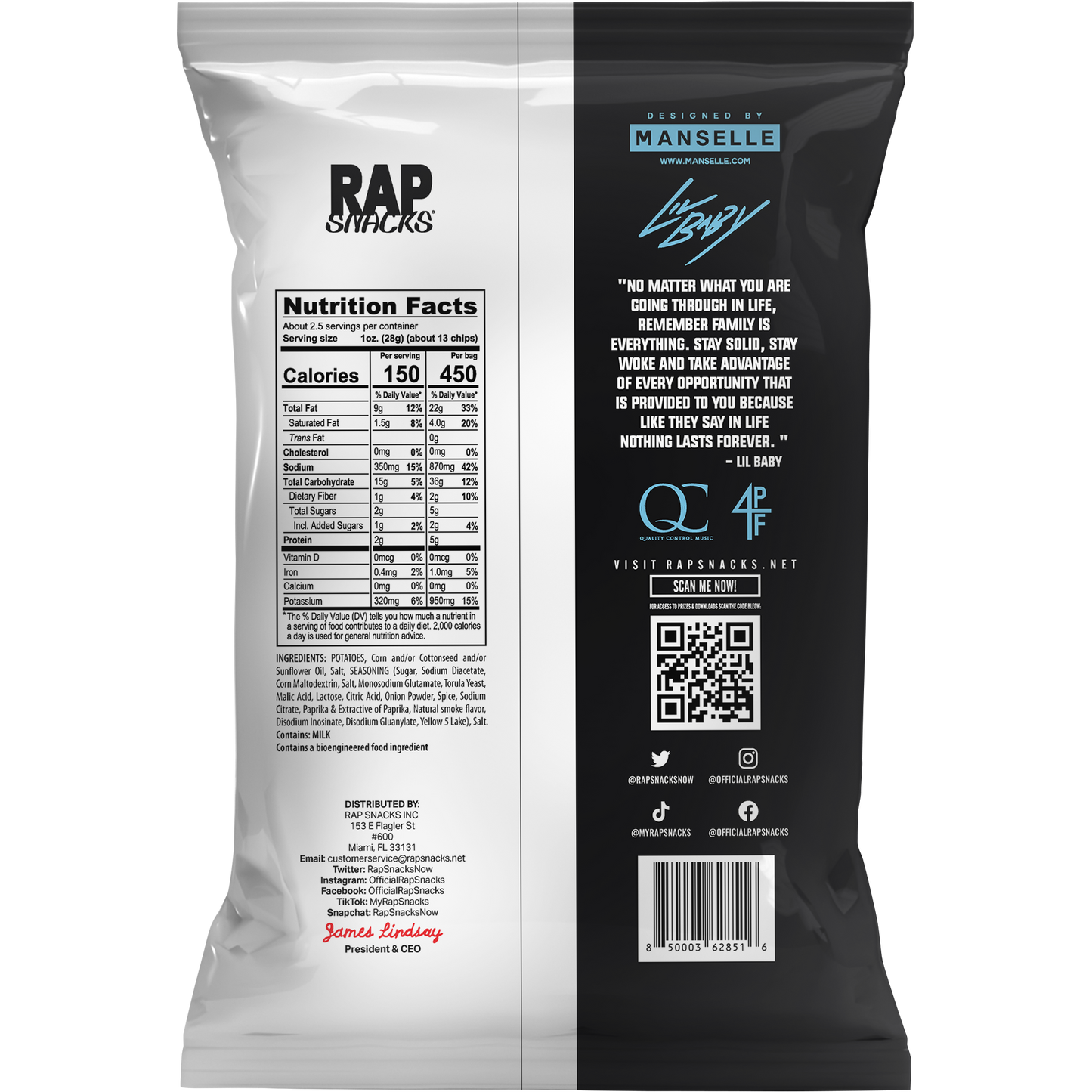 rap snacks lil baby | all in potato chips (10 bags)