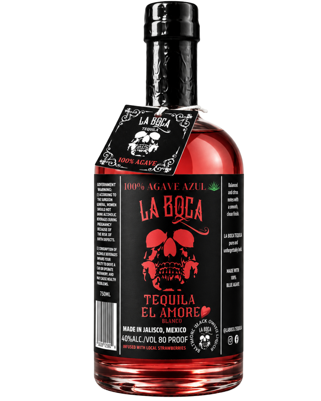 el amore strawberry la boca tequila 750ml