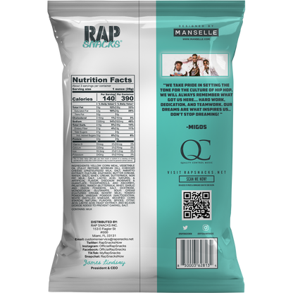 Rap Snacks Migos White Cheddar With a Dab of Ranch Cheese Puffs (2.5oz) (12 bags)
