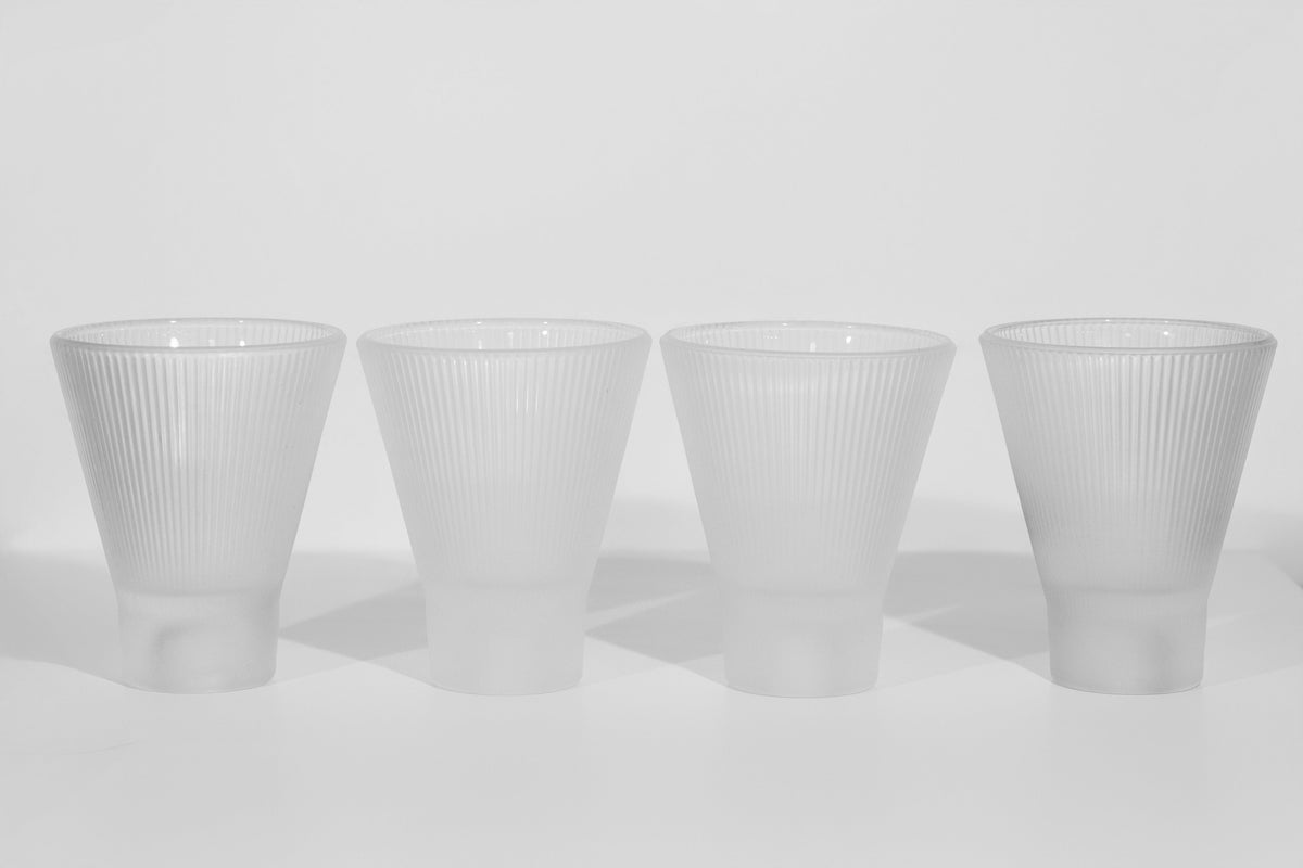four frosted zai tumblers