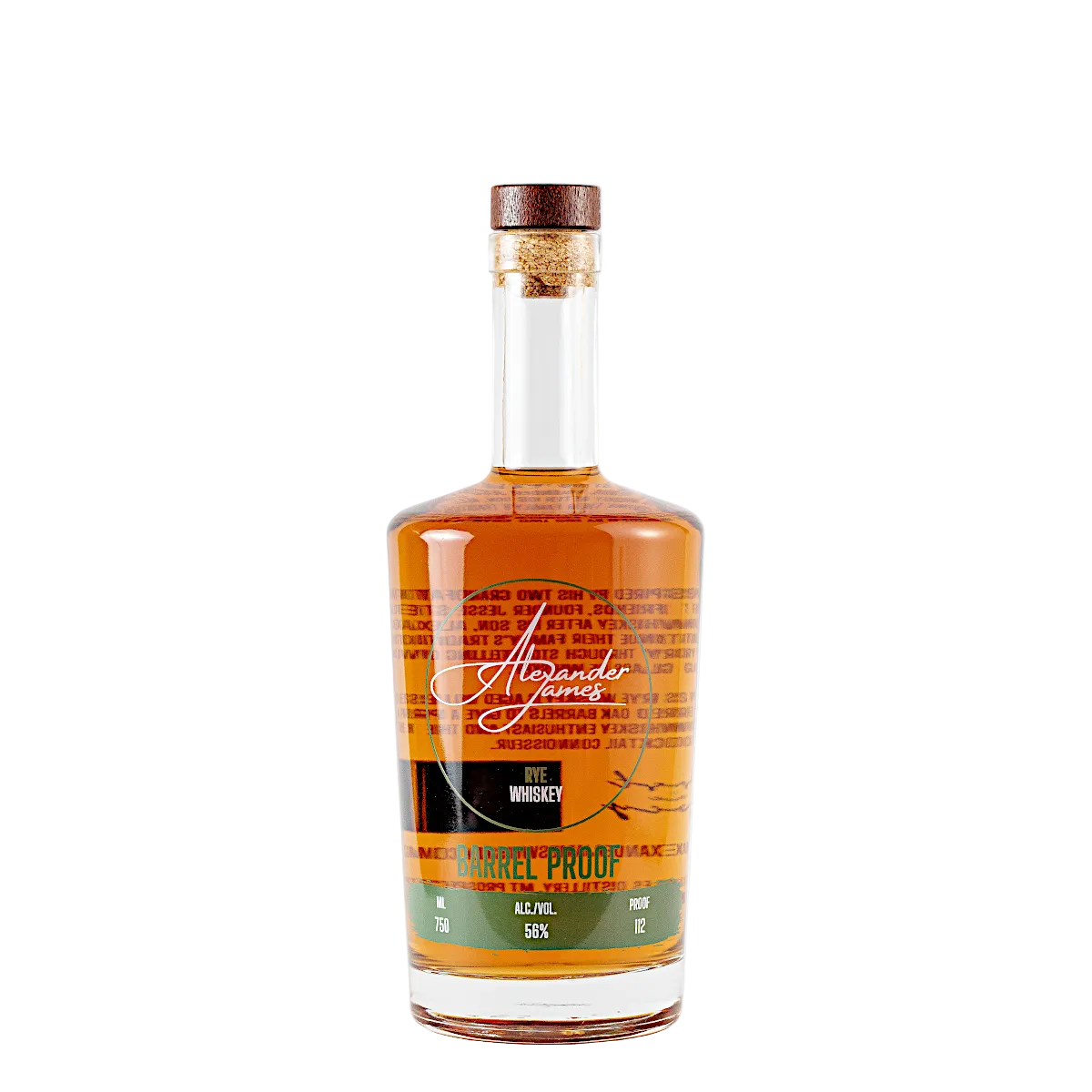 alexander james barrel proof straight rye whiskey