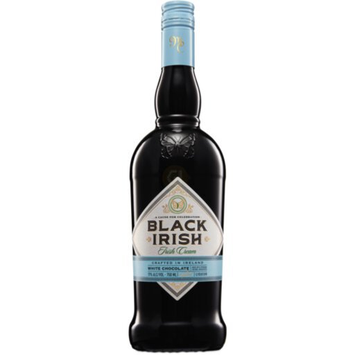 black irish white chocolate, 750 ml bottle, front label