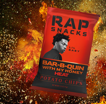 Rap Snacks Lil Baby | Bar-B-Quin with my Honey Heat Potato Chips (10 Bags)