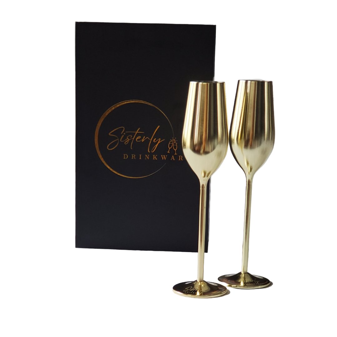 unbreakable champagne flutes (gold)