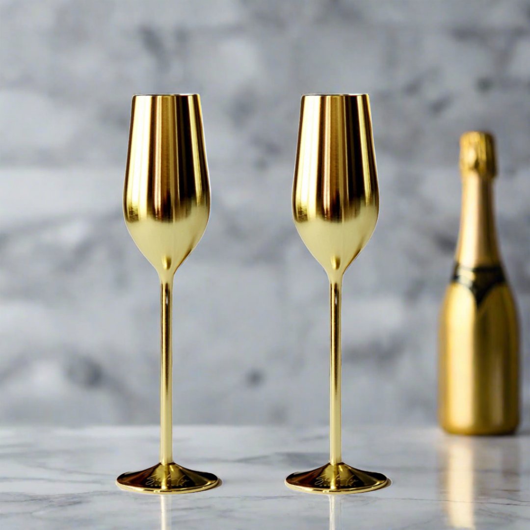 unbreakable champagne flutes (gold)