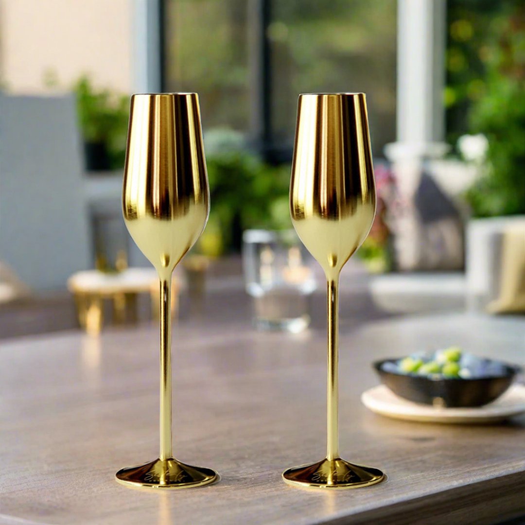 unbreakable champagne flutes (gold)