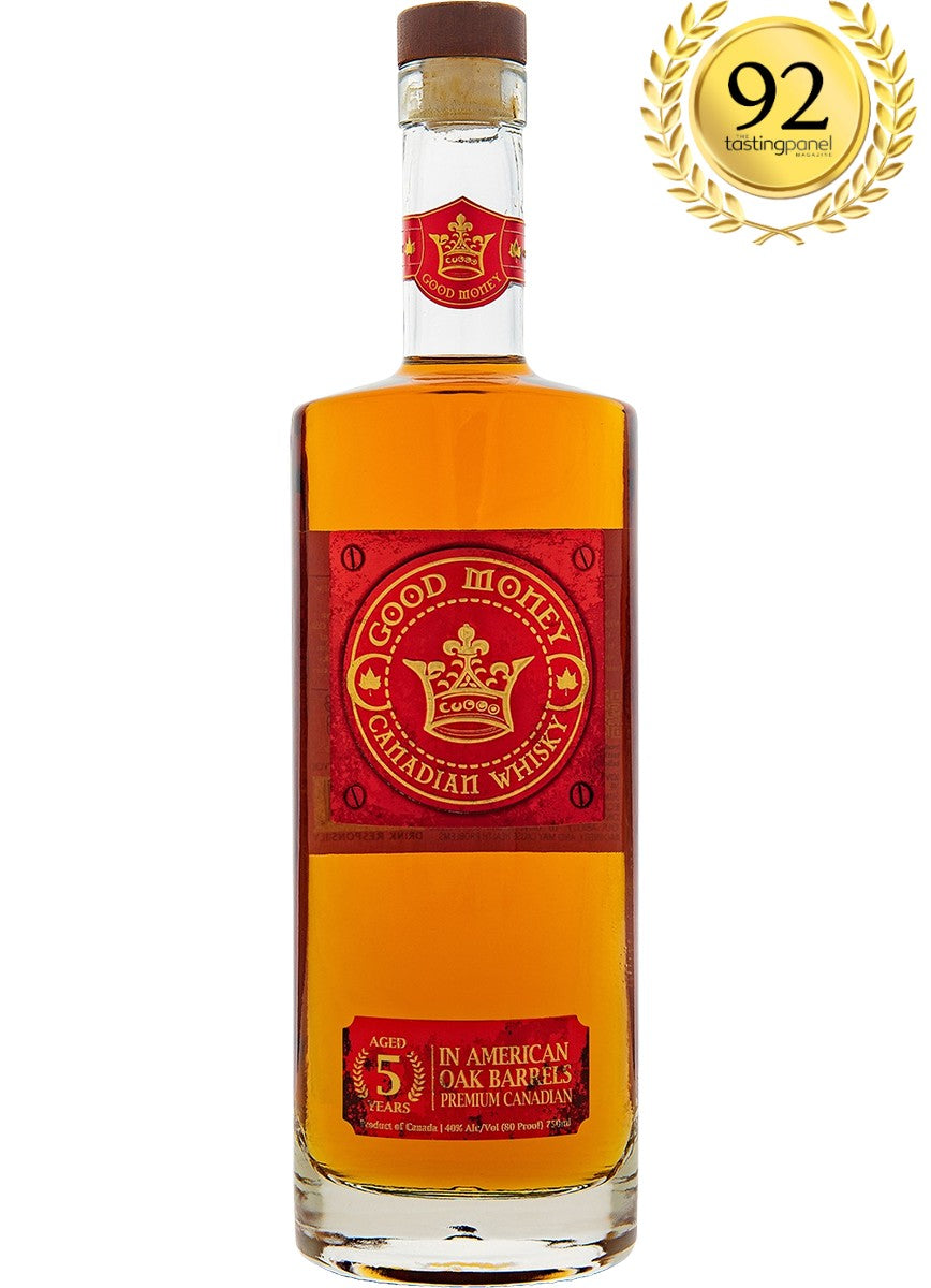 Good Money Canadian Whisky 5 Year, 750 ml bottle, front label
