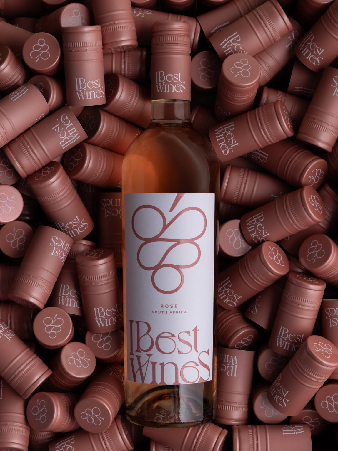 IBest Wines Rosé bottle with branded caps