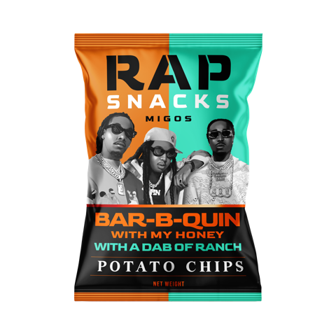 rap snacks migos bar-b-quin with my honey with a dab of ranch chips (2oz) (12 bags)