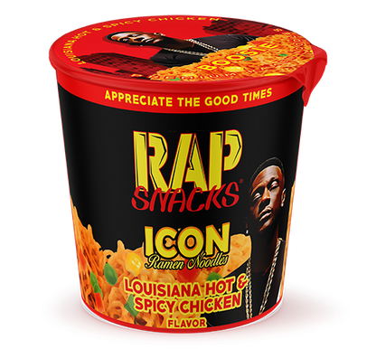 Rap Snacks Louisiana Hot & Spicy Chicken Ramen Boosie | (12) 2.25oz Cups