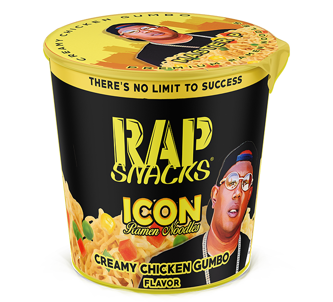 rap snacks creamy chicken gumbo ramen master p | (12) 2.25oz cups