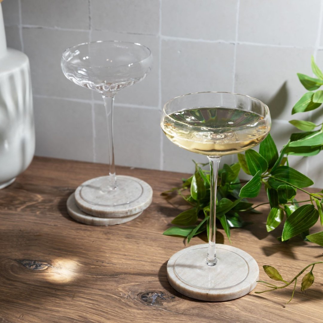 rounded coupe glasses
