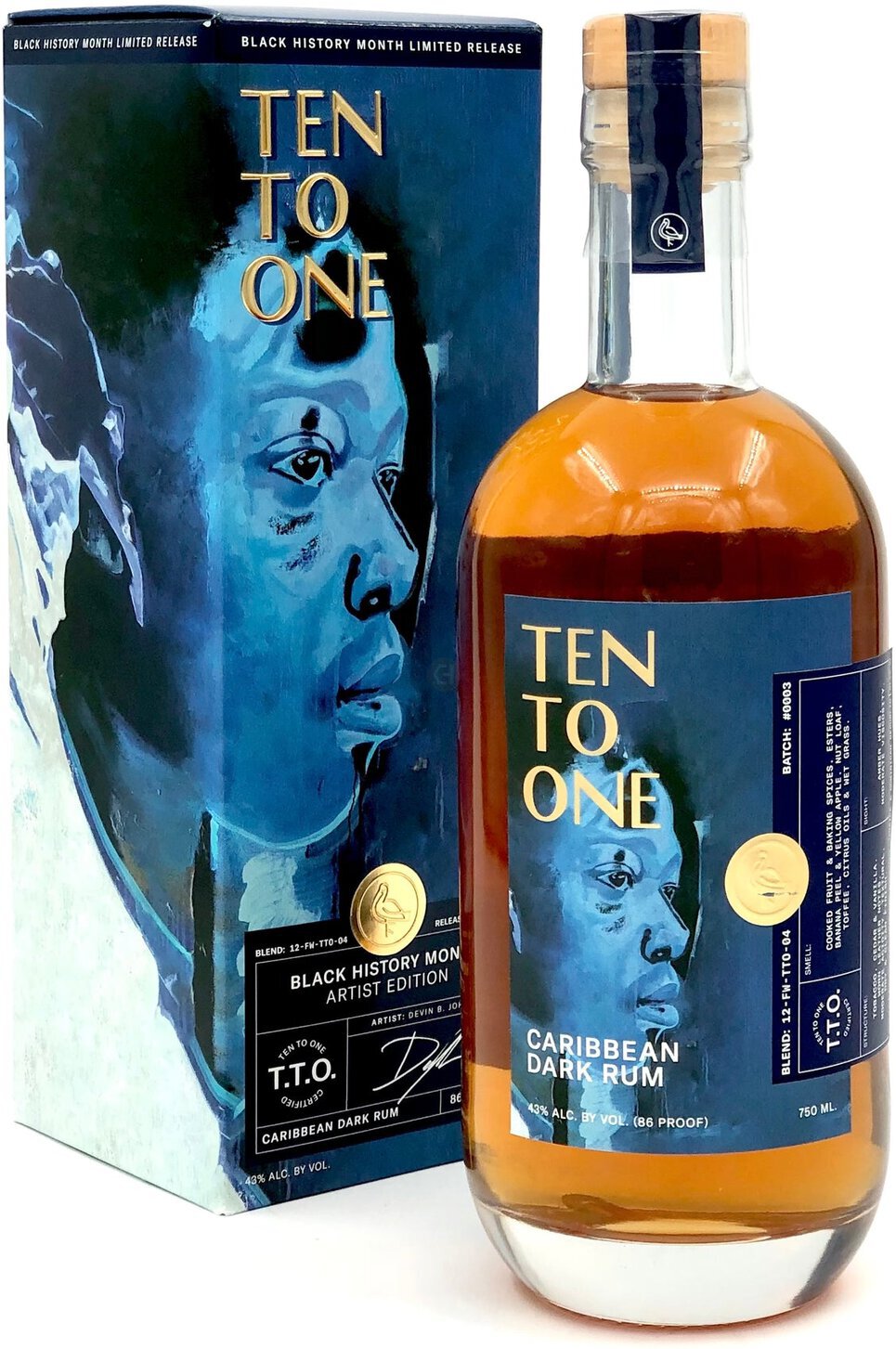 ten to one caribbean dark rum: black history month artist edition