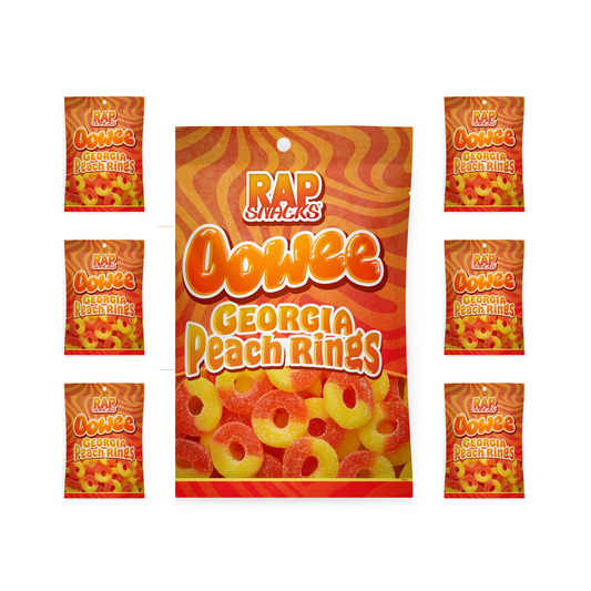 Rap Snacks Oowee Georgia Peach Gummy Candy Rings (6-Pack)