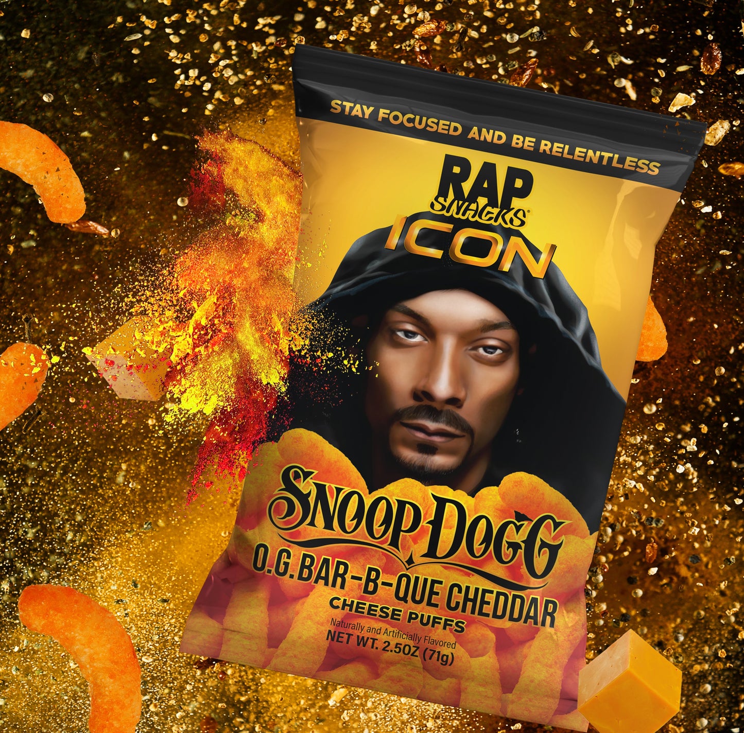rap snacks snoop dogg o.g. bar-b-que cheddar cheese puffs (2.5oz) (12 bags)
