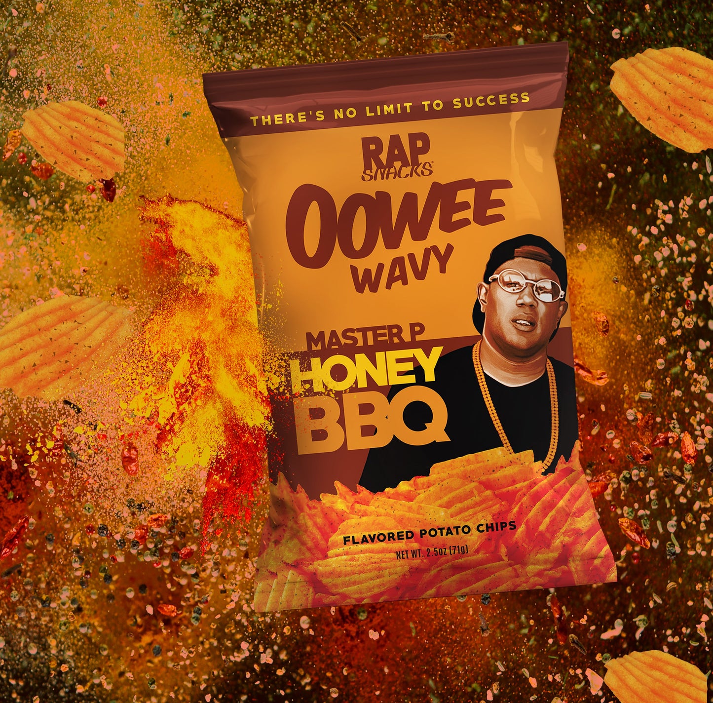 rap snacks master p | honey bbq oowee wavy potato chips (10 bags)