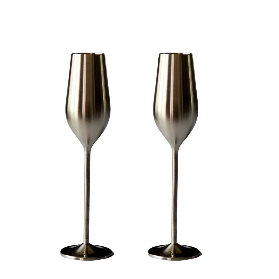 unbreakable champagne flutes (silver)