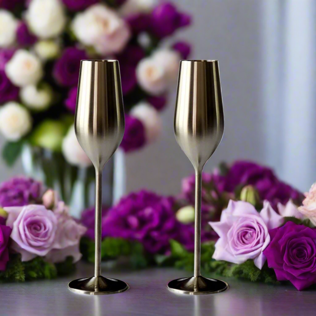 unbreakable champagne flutes (silver)