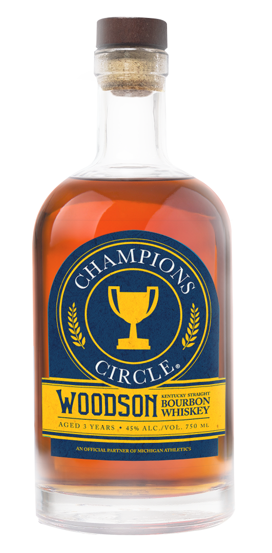 woodson champions circle kentucky straight bourbon limited edition 3 year, 750 ml bottle, front label